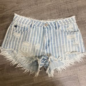 Kancan Cutoff Striped Shorts Size Large